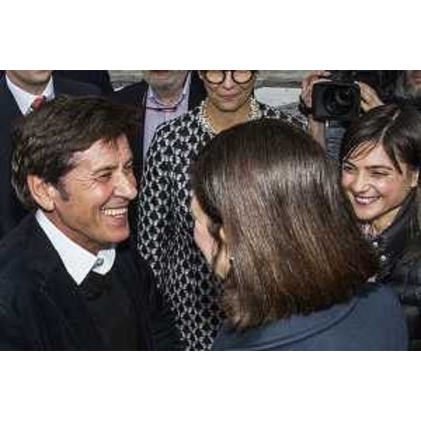 Arrivo di Gianni Morandi, Laura Boldrini (Presidente Camera Deputati) e Debora Serracchiani (Presidente Regione Friuli Venezia Giulia) alla prima giornata dell'evento "Parole O_Stili", alla Stazione Marittima - Trieste 17/02/2017