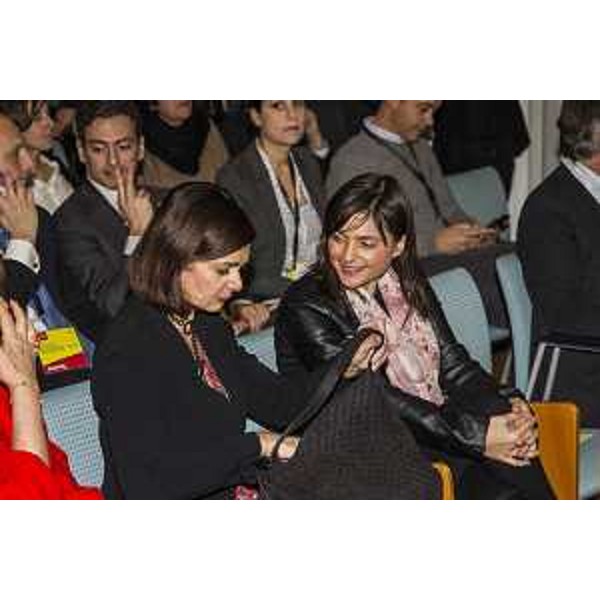 Laura Boldrini (Presidente Camera Deputati) e Debora Serracchiani (Presidente Regione Friuli Venezia Giulia) alla prima giornata dell'evento "Parole O_Stili", alla Stazione Marittima - Trieste 17/02/2017