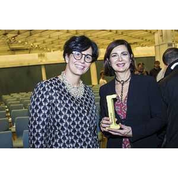 Rosy Russo (Uauacademy Trieste) e Laura Boldrini (Presidente Camera Deputati) alla prima giornata dell'evento "Parole O_Stili", alla Stazione Marittima - Trieste 17/02/2017