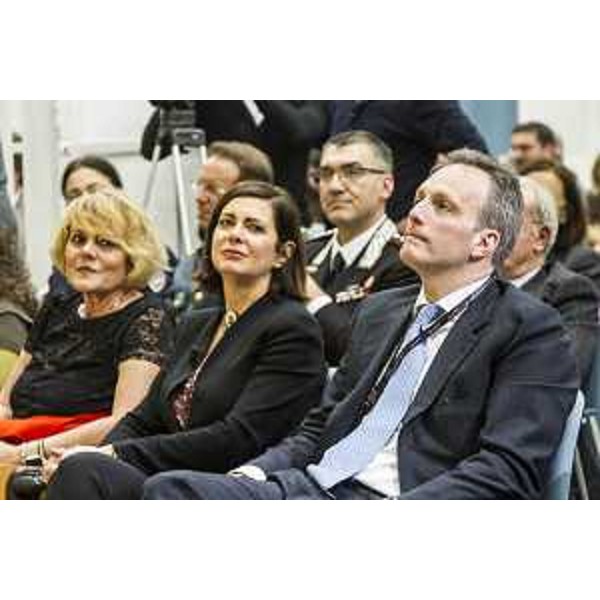 Annapaola Porzio (Commissario di Governo in FVG e prefetto Trieste), Laura Boldrini (Presidente Camera Deputati) e Francesco Russo (Senatore) alla prima giornata dell'evento "Parole O_Stili", alla Stazione Marittima - Trieste 17/02/2017