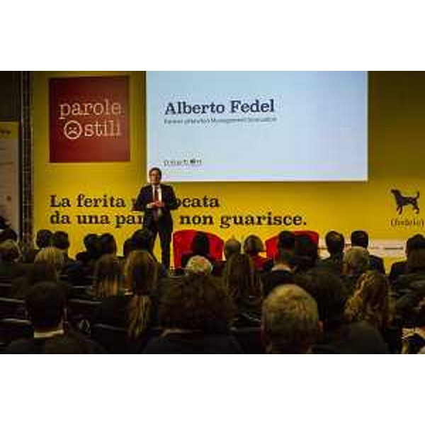 Alberto fedel (Partner Newton Management Innovation) alla prima giornata dell'evento "Parole O_Stili", alla Stazione Marittima - Trieste 17/02/2017