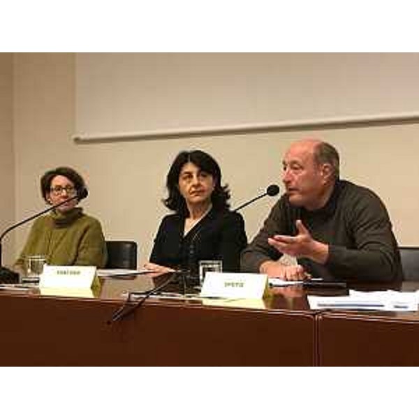 Mariagrazia Santoro (Assessore regionale Infrastrutture e Territorio) tra Sara Famiani e Maurizio Spoto (Area Marina Protetta di Miramare) - Trieste 05/04/2017