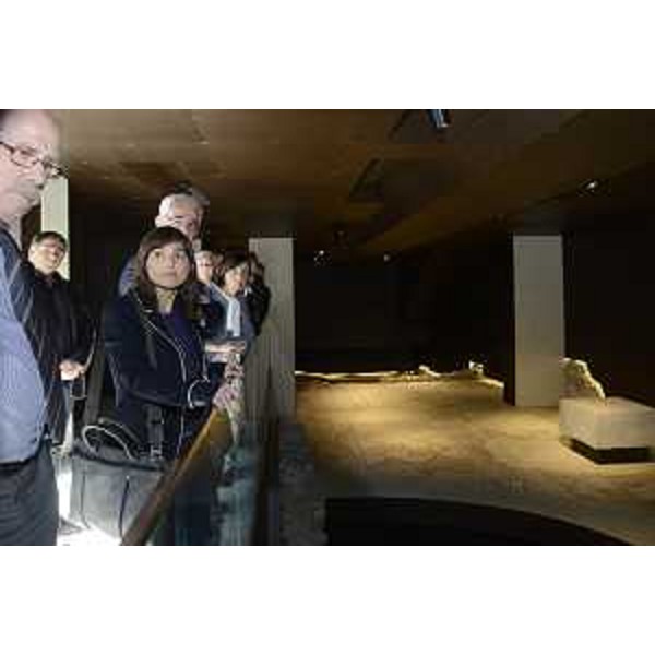 Gianni Torrenti (Assessore regionale Cultura, Sport e Solidarietà) e Debora Serracchiani (Presidente Regione Friuli Venezia Giulia) all'inaugurazione del nuovo sito archeologico "Domus e palazzo episcopale" - Aquileia 08/04/2017