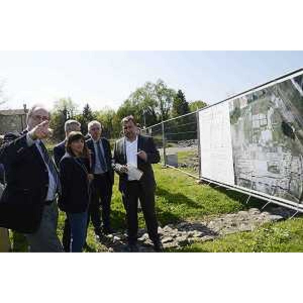 Gianni Torrenti (Assessore regionale Cultura, Sport e Solidarietà), Debora Serracchiani (Presidente Regione Friuli Venezia Giulia) e Cristiano Tiussi (Direttore Fondazione Aquileia) all'inaugurazione del nuovo sito archeologico "Domus e palazzo episcopale" - Aquileia 08/04/2017