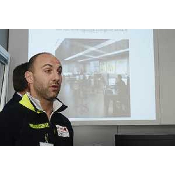 Federico Nadalin (Coordinatore infermieristico SORES) alla presentazione dei primi dati sull'attività della Sala Operativa Regionale Emergenze Sanitarie (SORES) - Palmanova 12/04/2017