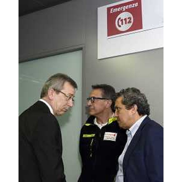 Adriano Marcolongo (Direttore centrale Salute Regione FVG), Vittorio Antonaglia (Direttore SORES) e Francesco Martines (Sindaco Palmanova) alla presentazione dei primi dati sull'attività della Sala Operativa Regionale Emergenze Sanitarie (SORES) - Palmanova 12/04/2017
