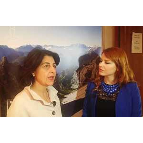 Mariagrazia Santoro (Assessore regionale Infrastrutture e Territorio, presidente Fondazione Dolomiti UNESCO) alla presentazione del portale "Dolomiti UNESCO ... un viaggio nell'Arcipelago fossile" - Roma 19/04/2017