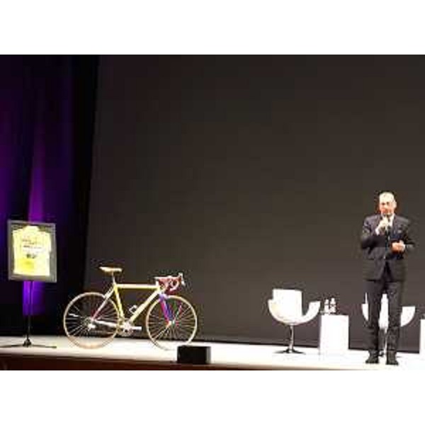 Sergio Bolzonello (Vicepresidente Regione FVG e assessore Attività produttive, Turismo e Cooperazione) alla presentazione delle tappe del 100° Giro d'Italia che si correranno in FVG - Pordenone 25/04/2017