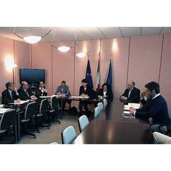 Mariagrazia Santoro (Assessore regionale Infrastrutture e Territorio) al Tavolo per la riattivazione del raccordo ferroviario di Monfalcone - Gorizia 26/04/2017