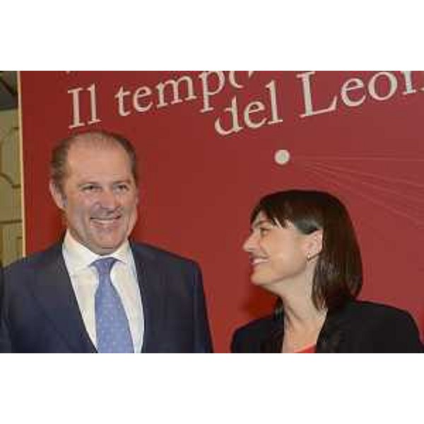 Philippe Donnet (Amministratore delegato Generali) e Debora Serracchiani (Presidente Regione Friuli Venezia Giulia) alla presentazione del libro "Il tempo del Leone" edito dalle Assicurazioni Generali - Trieste 26/04/2017