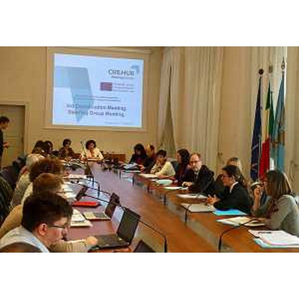 Gianni Torrenti (Assessore regionale Cultura) alla presentazione dell'esperienza di FVG Film Commission ai rappresentanti dei Paesi partner del Progetto CRE:HUB - Trieste 03/05/2017