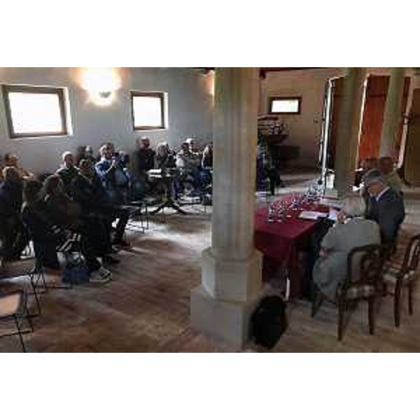 Paolo Panontin (Assessore regionale Autonomie locali e Coordinamento Riforme, Comparto unico, Sistemi informativi, Caccia e Risorse ittiche, delegato Protezione civile) all'evento conclusivo dedicato al percorso di consulenza e formazione per gli operatori dell'acquacoltura friulana, organizzato dall'Associazione Pescicoltori Italiani (API) - Sterpo di Bertiolo 04/05/2017