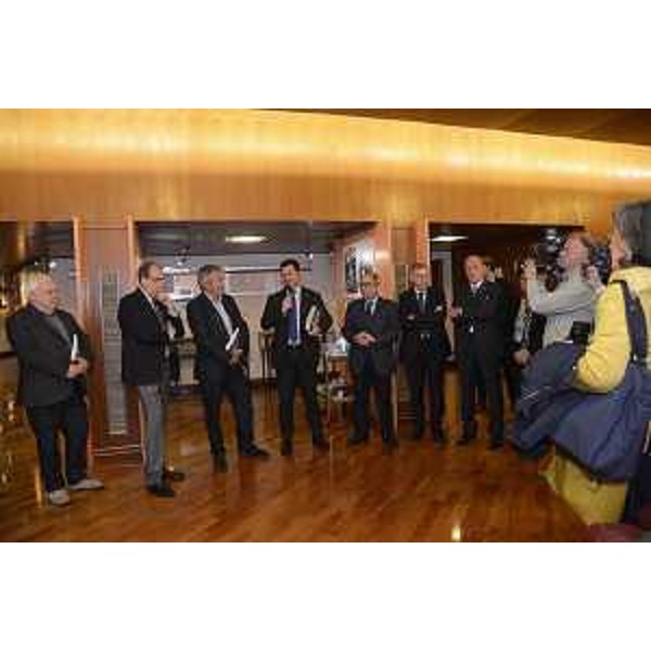 Gianni Torrenti (Assessore regionale Cultura, Sport e Solidarietà), Pavel Kopp (Fotografo) e Franco Iacop (Presidente Consiglio regionale) all'inaugurazione della mostra "Immagini parallele" - Trieste 04/05/2017
