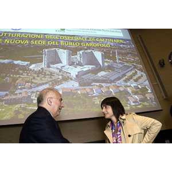 Gianluigi Scannapieco (Direttore generale IRCCS Burlo Garofolo) e Debora Serracchiani (Presidente Regione Friuli Venezia Giulia) alla presentazione del Progetto di riqualificazione dell'Ospedale di Cattinara e nuova sede dell'IRCCS Burlo Garofolo - Trieste 09/05/2017