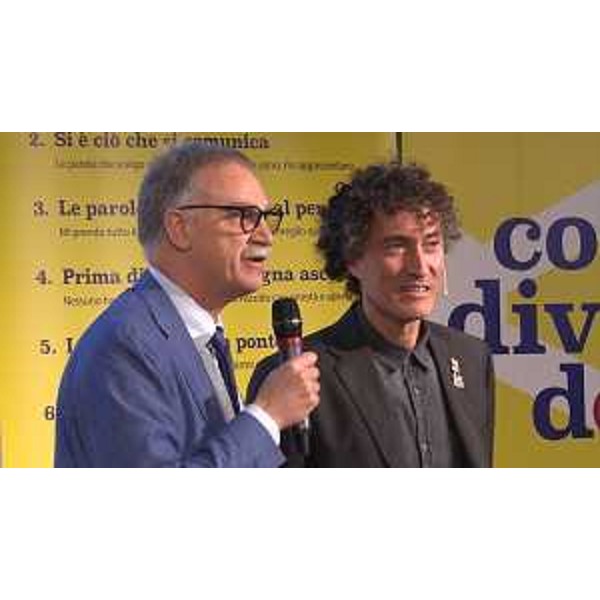 Maurizio Fermeglia (Rettore Università Trieste) e Dario Gasparo (Professore) all'evento "Condivido", progetto educativo promosso da "Parole O_Stili" - Trieste 15/05/2017