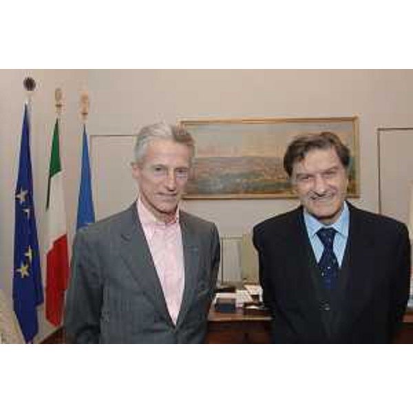 Riccardo Illy (Presidente Regione Friuli Venezia Giulia) incontra Camillo Longoni (Presidente Sezione Controllo Corte dei Conti) a Trieste nella sede della Presidenza della Regione. (Trieste 12/11/07)