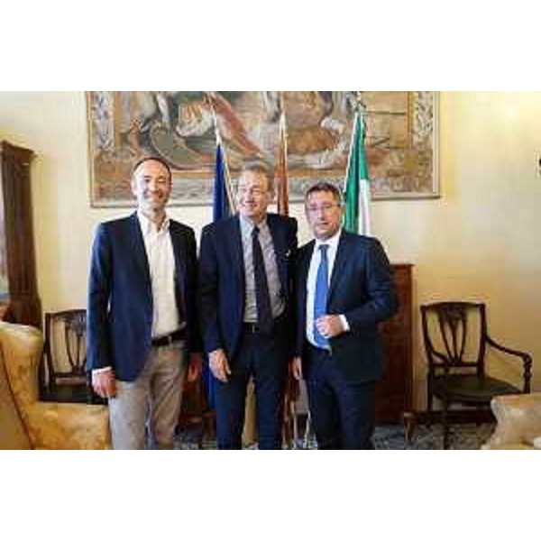 Federico Caner (Assessore Turismo Regione Veneto), Sergio Bolzonello (Vicepresidente Regione FVG e assessore Attività produttive, Turismo e Cooperazione) e Gianluca Forcolin (Vicepresidente Regione Veneto e assessore Bilancio) - Venezia 22/05/2017 (Foto Regione Veneto)