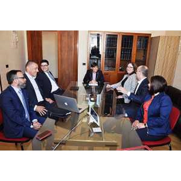 Debora Serracchiani (Presidente Regione Friuli Venezia Giulia) e Simone Puksic (Presidente Insiel S.p.A.) incontrano Rebecca Jacoby e Agostino Santoni (Vicepresidente Cisco Corporation e amministratore delegato Cisco Italia) - Roma 23/05/2017