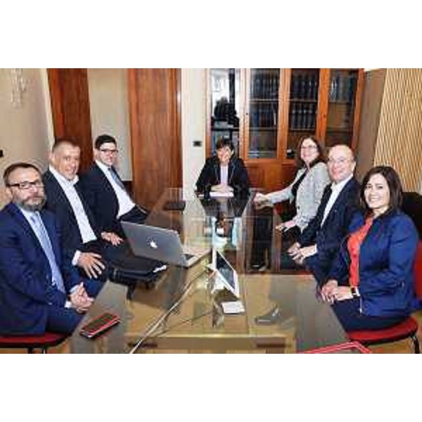 Debora Serracchiani (Presidente Regione Friuli Venezia Giulia) e Simone Puksic (Presidente Insiel S.p.A.) incontrano Rebecca Jacoby e Agostino Santoni (Vicepresidente Cisco Corporation e amministratore delegato Cisco Italia) - Roma 23/05/2017