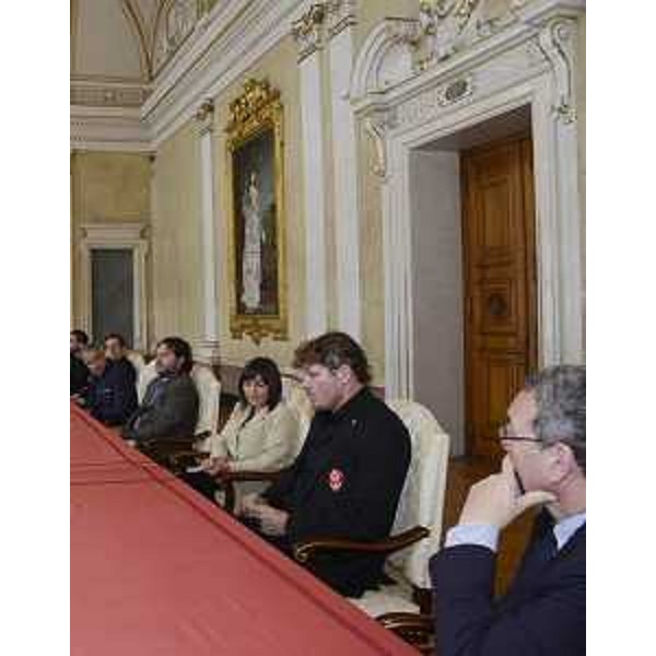 Emiliano Edera (Consigliere regionale), Debora Serracchiani (Presidente Regione Friuli Venezia Giulia), Mauro Milanese (Amministratore unico e responsabile Area tecnica Unione Sportiva Triestina Calcio) e Sergio Bolzonello (Vicepresidente Regione FVG e assessore Attività produttive, Turismo e Cooperazione) - Trieste 24/05/2017