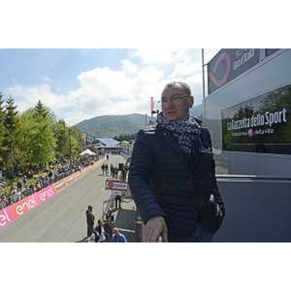 Sergio Bolzonello (Vicepresidente Regione FVG e assessore Attività produttive, Turismo e Cooperazione) in attesa dell'arrivo della Tappa 19 del centesimo Giro d'Italia - Piancavallo 26/05/2017