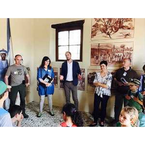 Cristiano Shaurli (Assessore regionale Risorse agricole e forestali) alla terza edizione di "Piccoli esploratori crescono", nel comprensorio museale di "Spazio Brazzà" - Moruzzo 28/05/2017