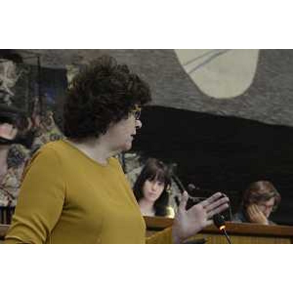 Loredana Panariti (Assessore regionale Lavoro, Formazione, Istruzione, Pari Opportunità, Politiche giovanili, Ricerca e Università) alla giornata conclusiva di "Studenti in Aula", nel Consiglio regionale del FVG - Trieste 30/05/2017