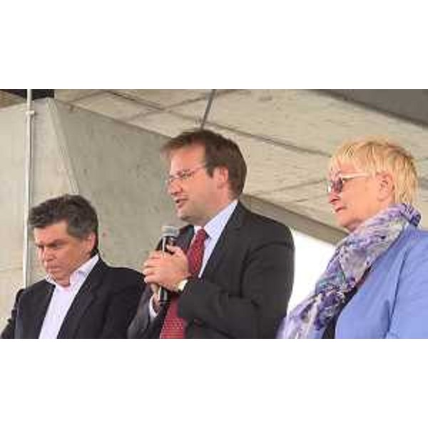 Paolo Bonotto (Vicesindaco Pasiano), Giorgio Damiani (Presidente FVG Strade S.p.A.) e Renata Bagatin (Consigliera regionale) - Visinale di Pasiano di Pordenone 07/06/2017