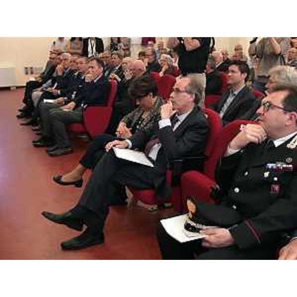 Maria Rosaria Laganà (Prefetto Pordenone) e Gianni Torrenti (Assessore regionale Cultura, Sport e Solidarietà) all'inaugurazione della nuova Biblioteca del Seminario - Pordenone 08/06/2017