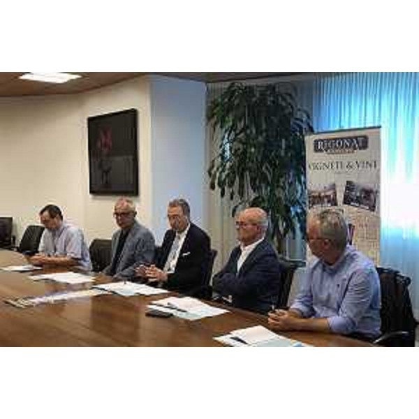 Francesco Fragiacomo (Responsabile musicale Arcidiocesi Gorizia), Gabriele Spanghero (Sindaco Aquileia), Sergio Bolzonello (Vicepresidente Regione FVG e assessore Attività produttive, Turismo e Cooperazione), Alberto Bergamin (Direttore società conservazione Basilica Aquileia) e Pierpaolo Gratton (Direttore artistico manifestazione) alla presentazione dell'edizione 2017 dei concerti in Basilica ad Aquileia e Grado - Udine 21/06/2017