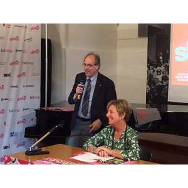 Gianni Torrenti (Assessore regionale Cultura, Sport e Solidarietà) e Chiara Valenti Omero (Presidente Maremetraggio) alla conferenza stampa di presentazione del ShorTS International film festival - Trieste 27/06/2017