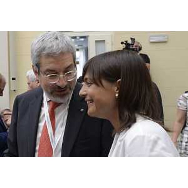 Furio Honsell (Sindaco Udine) e Debora Serracchiani (Presidente Regione Friuli Venezia Giulia) al "G7 Università" - Udine 29/06/2017
