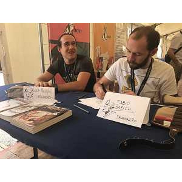 I fumettisti Luca Malisan e Fabio Babich alla seconda edizione del festival del fumetto "The Game Fortress" - Palmanova 02/07/2017
