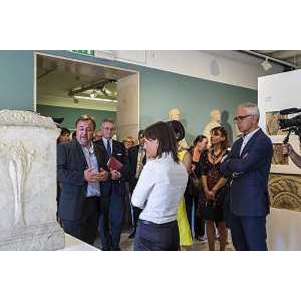 Debora Serracchiani (Presidente Regione Friuli Venezia Giulia) all'inaugurazione della mostra "Volti di Palmira ad Aquileia" - Aquileia 01/07/2017