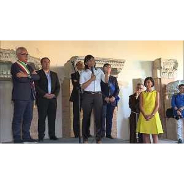 Debora Serracchiani (Presidente Regione Friuli Venezia Giulia) all'inaugurazione della mostra "Volti di Palmira ad Aquileia" - Aquileia 01/07/2017