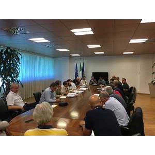 Mariagrazia Santoro (Assessore regionale Infrastrutture e Territorio) all'incontro sul trasporto delle bramme da Monfalcone a San Giorgio di Nogaro - Udine 03/07/2017