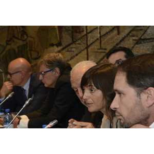 Debora Serracchiani (Presidente Regione Friuli Venezia Giulia) e Cristiano Shaurli (Assessore regionale Risorse agricole e forestali) al workshop "Il mercato di Udine di fronte ai nuovi scenari competitivi: il tempo delle scelte" - Udine 04/07/2017