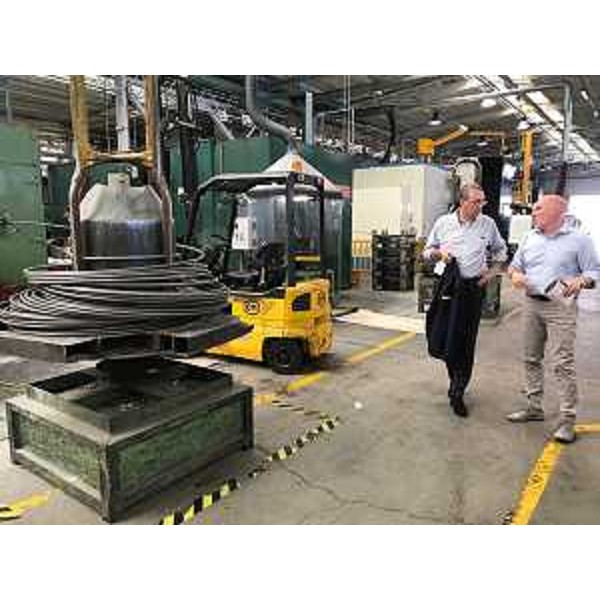 Sergio Bolzonello (Vicepresidente Regione FVG e assessore Attività produttive, Turismo e Cooperazione) in visita alla Fontanafredda Cold Forging (FCF) con Zeno Rigato (Direttore FCF) - Ronche di Fontanafredda 05/07/2017
