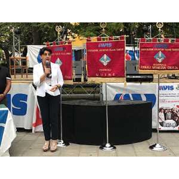 Mariagrazia Santoro (Assessore regionale Infrastrutture e Territorio) ai festeggiamenti degli anniversari dell'Associazione Volontari Italiani del Sangue (Avis) - Cervignano del Friuli 09/07/2017