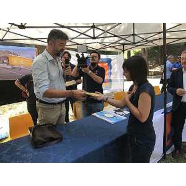 Franco Ceregioli (Sindaco Sarnano) e Debora Serracchiani (Presidente Regione Friuli Venezia Giulia) - Sarnano 10/07/2017