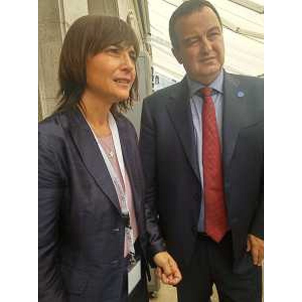 Debora Serracchiani (Presidente Regione Friuli Venezia Giulia) e Ivica Dacic (Ministro Esteri Repubblica di Serbia) in occasione del Western Balkans Summit - Trieste 12/07/2017