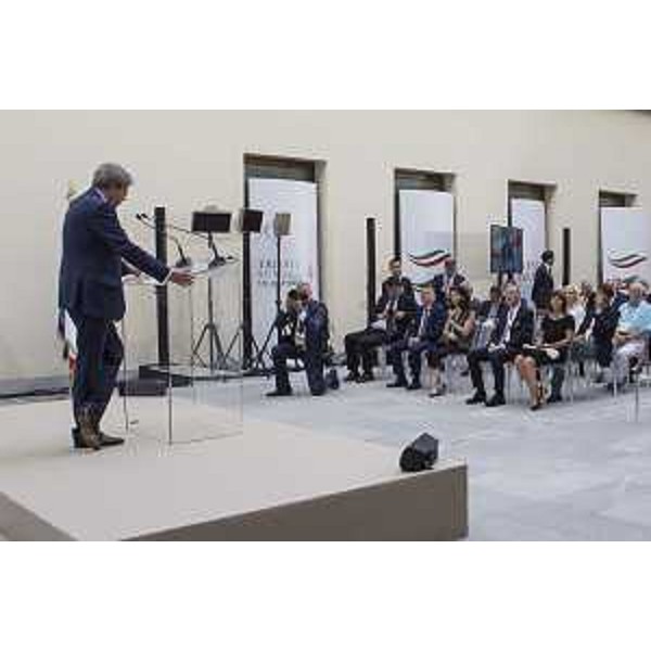 Paolo Gentiloni (Presidente Consiglio Ministri) alla conferenza stampa conclusiva del Western Balkans Summit - Trieste 12/07/2017