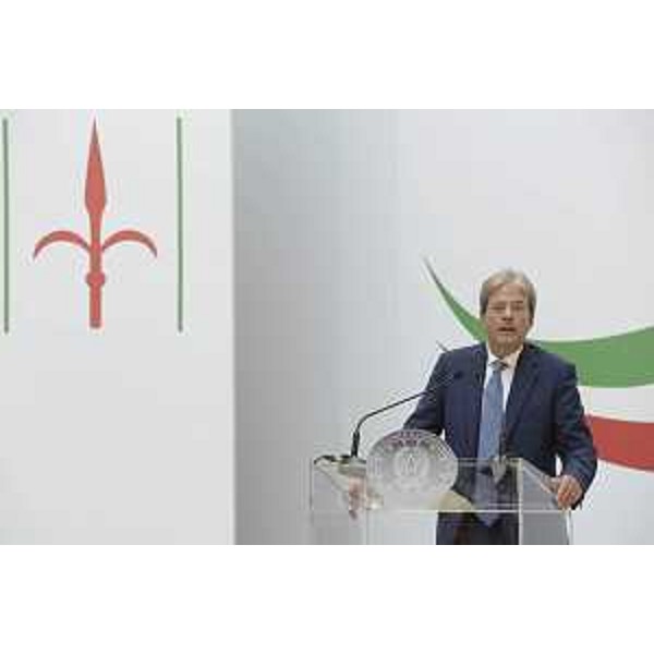 Paolo Gentiloni (Presidente Consiglio Ministri) alla conferenza stampa conclusiva del Western Balkans Summit - Trieste 12/07/2017