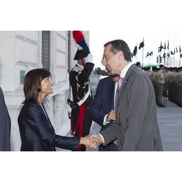 Debora Serracchiani (Presidente Regione Friuli Venezia Giulia) e Paolo Gentiloni (Presidente Consiglio Ministri) accolgono i capi di Stato e di Governo partecipanti al Western Balkans Summit - Trieste 12/07/2017