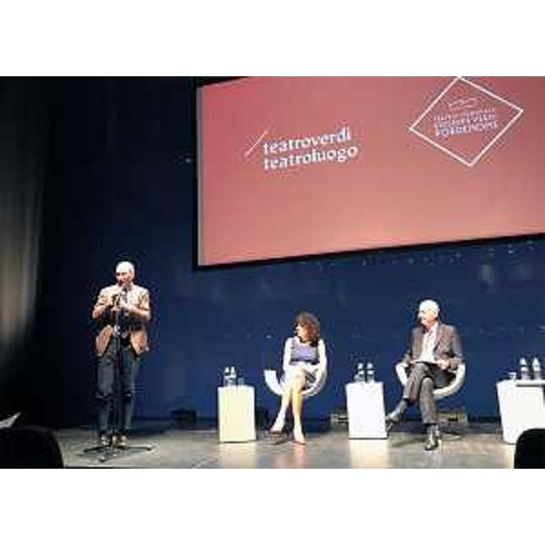 Sergio Bolzonello (Vicepresidente Regione FVG e assessore Attività produttive, Turismo e Cooperazione) alla presentazione del cartellone di prosa e musica del Teatro Verdi, stagione 2017/2018 - Pordenone 13/07/2017