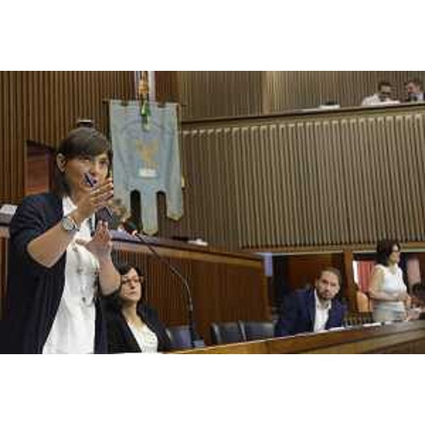 Debora Serracchiani (Presidente Regione Friuli Venezia Giulia) nell'Aula del Consiglio regionale del FVG - Trieste 19/07/2017