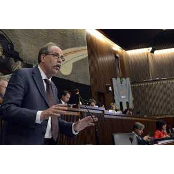 Gianni Torrenti (Assessore regionale Cultura, Sport e Solidarietà) nell'Aula del Consiglio regionale del FVG - Trieste 20/07/2017