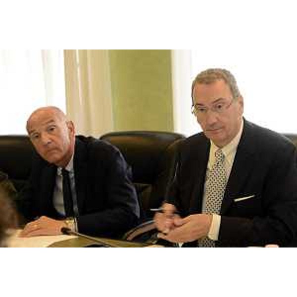 Franco Milan (Direttore generale Regione FVG) e Sergio Bolzonello (Vicepresidente Regione FVG e assessore Attività produttive, Turismo e Cooperazione) durante la riunione della Giunta - Trieste 20/07/2017