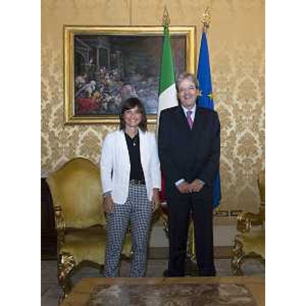 Debora Serracchiani (Presidente Regione Friuli Venezia Giulia) incontra Paolo Gentiloni (Presidente Consiglio Ministri) a Palazzo Chigi - Roma 27/07/2017
