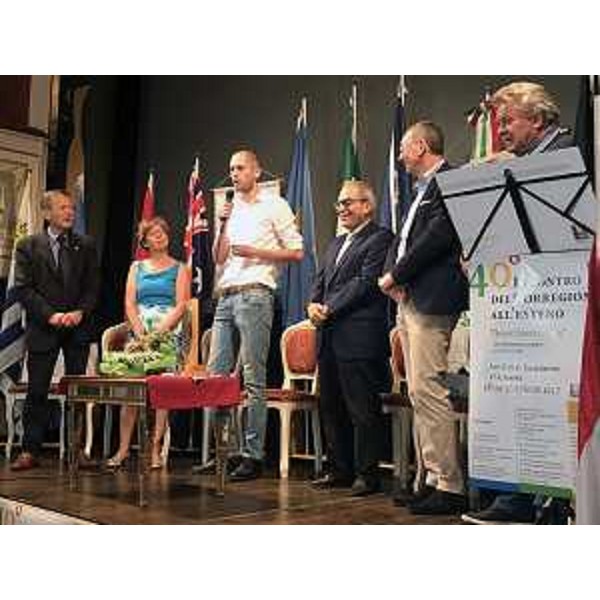 Sergio Bolzonello (Vicepresidente Regione FVG e assessore Attività produttive, Turismo e Cooperazione) al raduno dei corregionali all'estero - San Vito al Tagliamento 29/07/2017